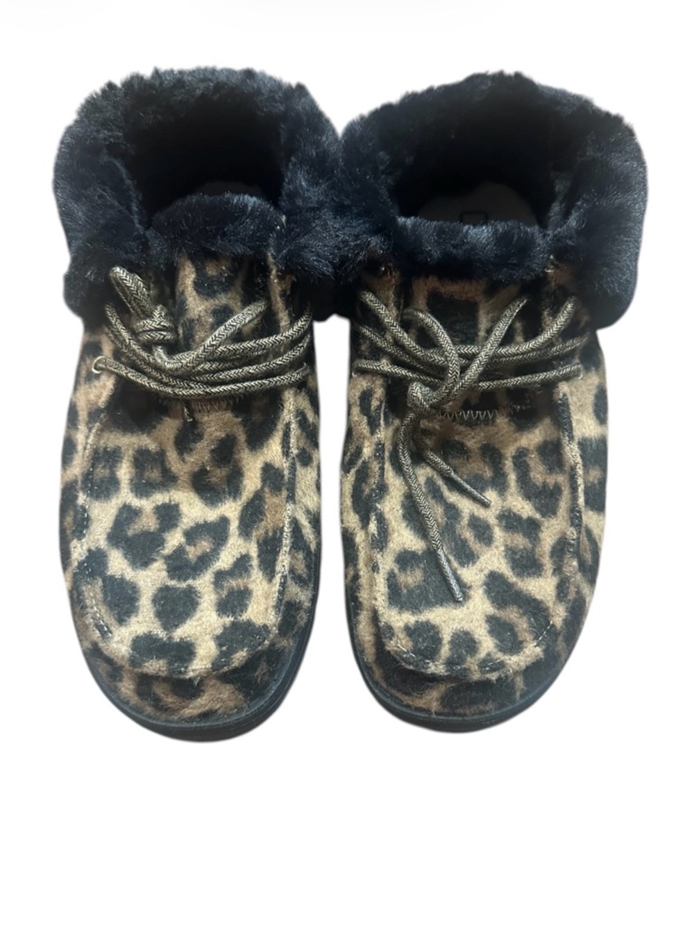 Hey Dude Britt Leo Nut Leopard Print Women's Ankle Boots size 11